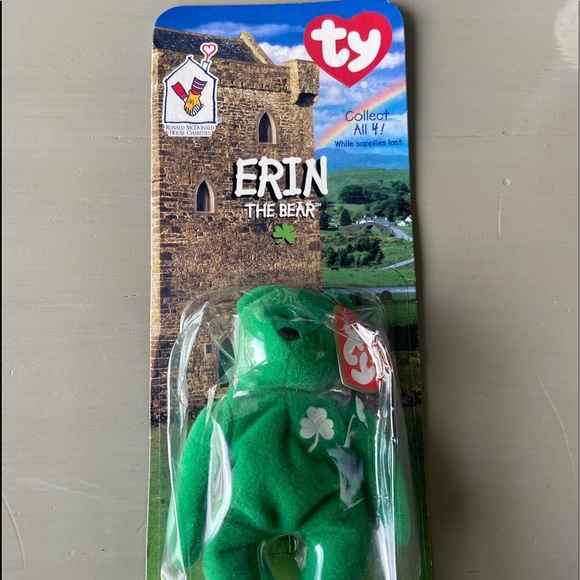 Erin The Bear-McDonald's Ty Beanie Baby With Rare Errors 1997 - Picture 8 of 9